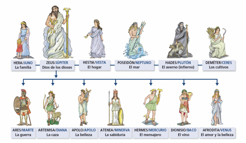 Los dioses griegos :Los dioses representaban algo