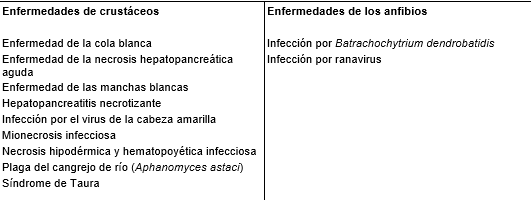 Acuerdo de notificación de enfermedades y la lista de la OIE