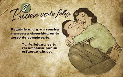 Una sonrisa es lo mejor que un hombre puede regalar a su pareja. La felicidad debe ser compartida y mutua.