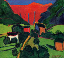 23. Karl Schmidt-Rottluff. Paisaje Noruego. 1911.