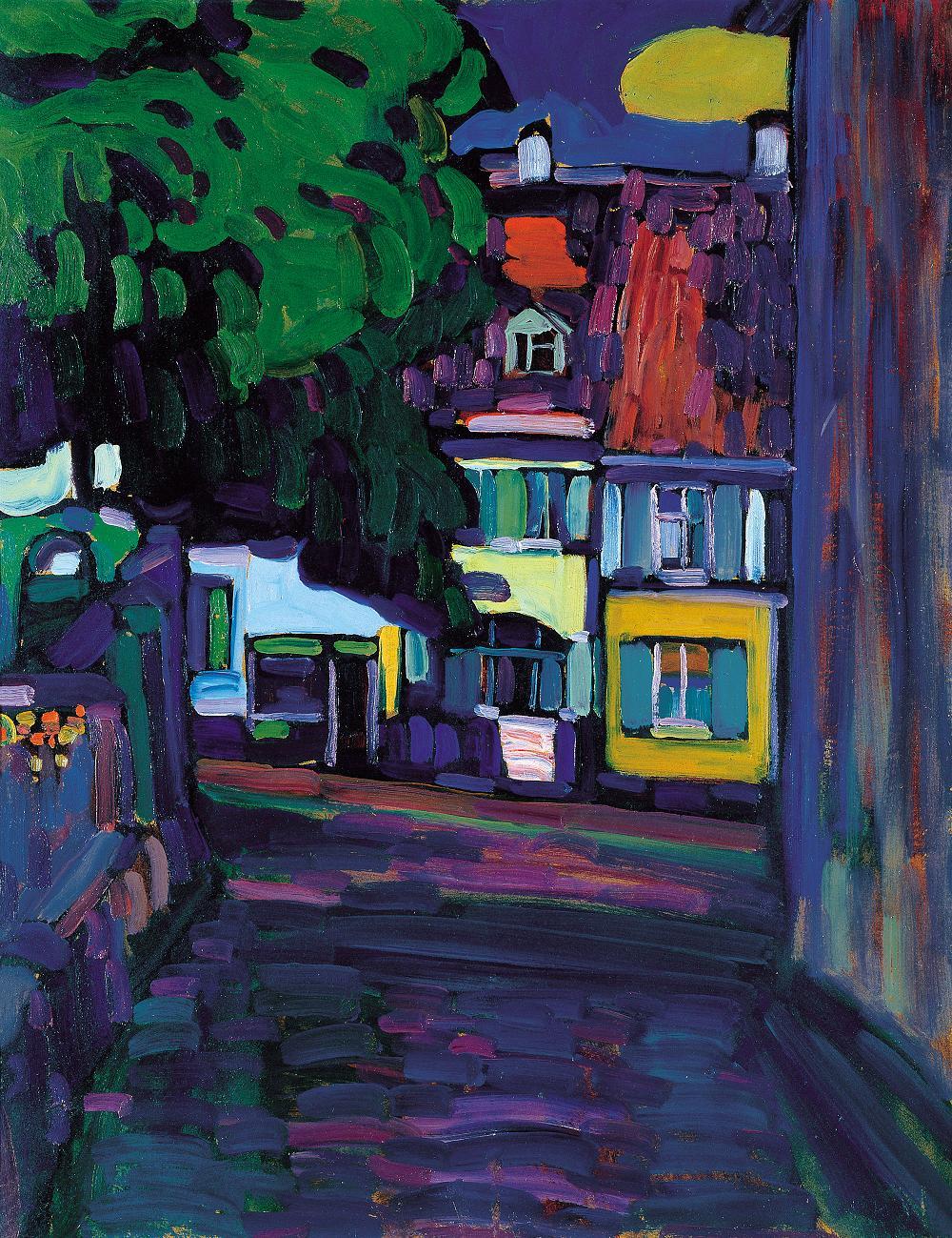 36. Vasily Kandinsky. Murnau, casas en el Obermarkt. 1908
