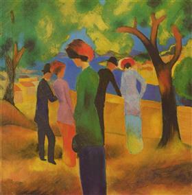 38. August Macke. Señoras en el parque. 1913.