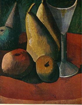 29. Pablo Ruiz Picasso. Frutas y copas. 1908.