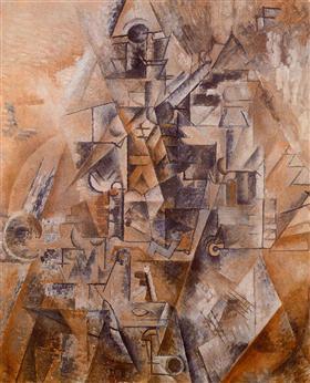 38. Pablo Ruiz Picasso. Hombre con clarinete. 1911-1912.