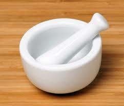 to crush and grind substances into a fine, paste or powder
