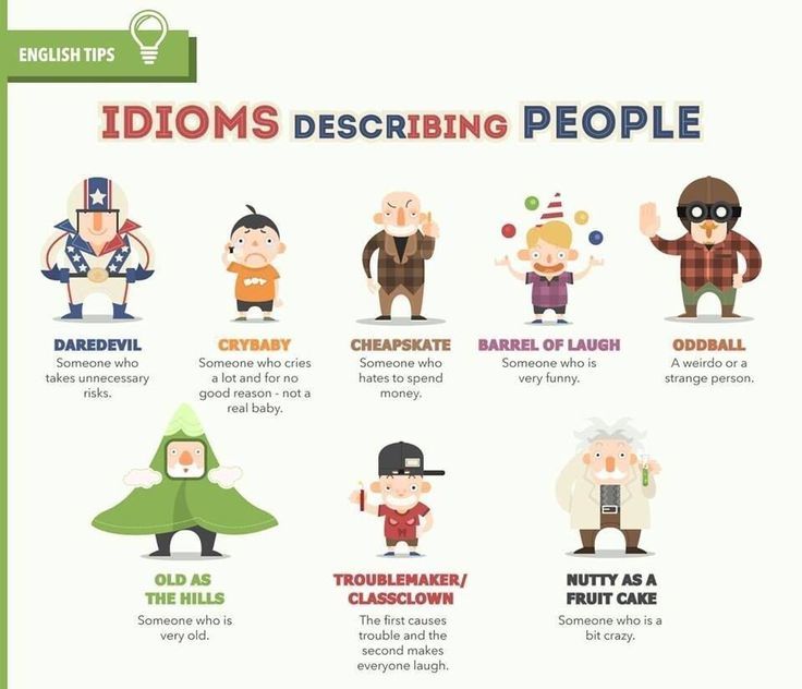 Idioms to describe personality Flash cards