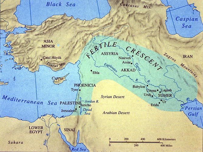 63. Why did civilization form in the Fertile Crescent?