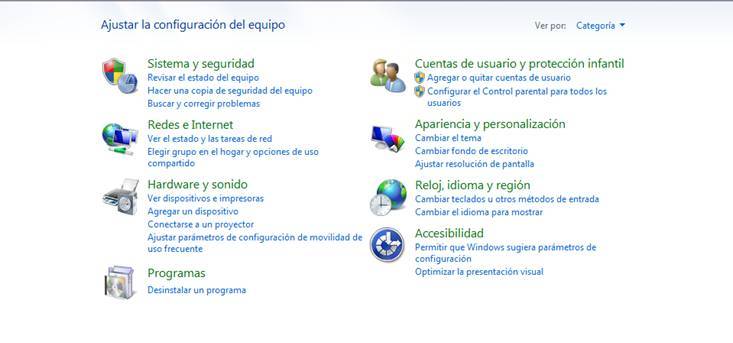 Herramientas de configuración de panel de control