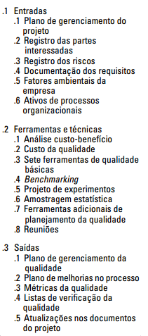 PMBOK - Capítulo 8 - GERENCIAMENTO DA QUALIDADE DO PROJETO