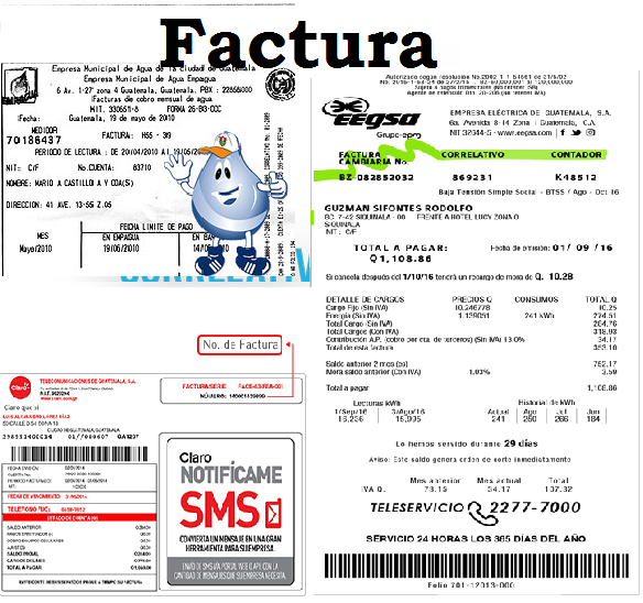 PASO 2 Original y fotocopia de la última factura por servicios recibidos de energía eléctrica, agua potable o teléfono de línea fija. (Pa...