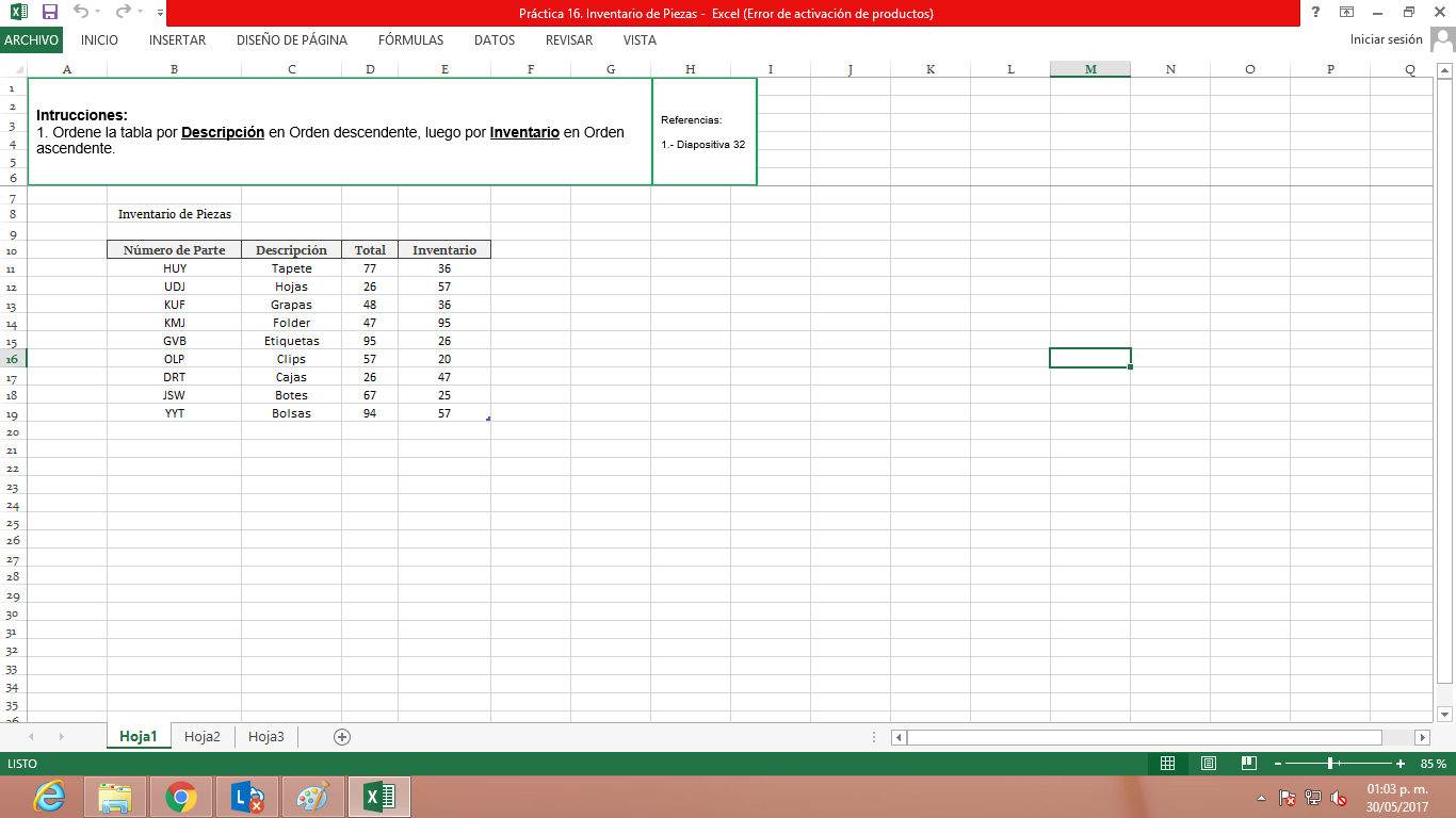 diapositivas excel