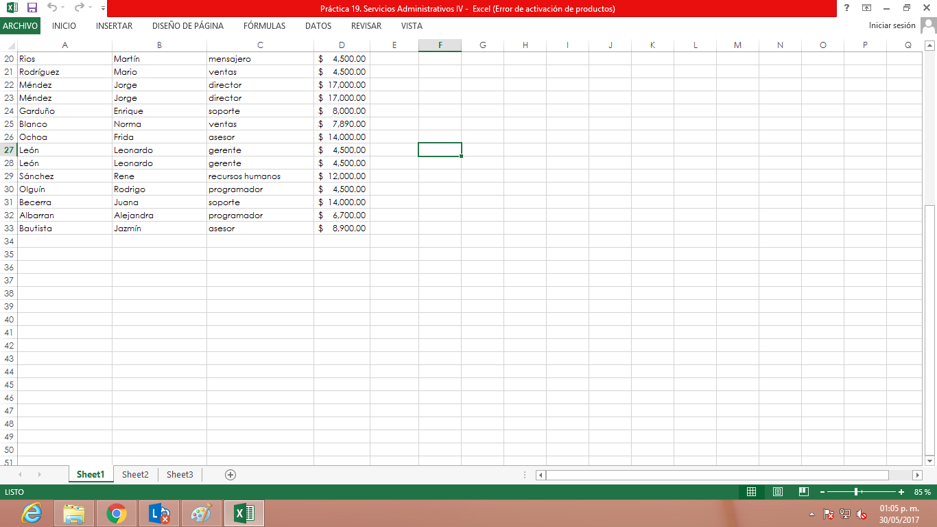 diapositivas excel
