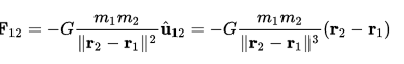 Ecuaciones de la ley de gravitación