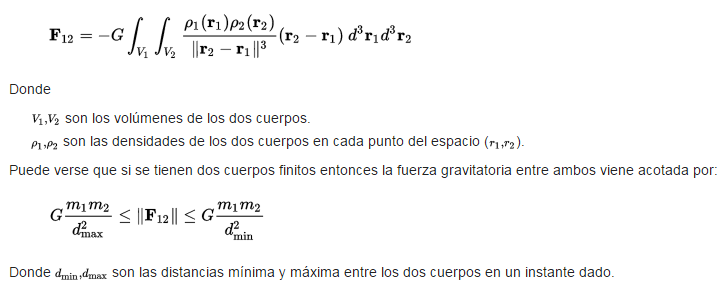 Ecuaciones de la ley de gravitación