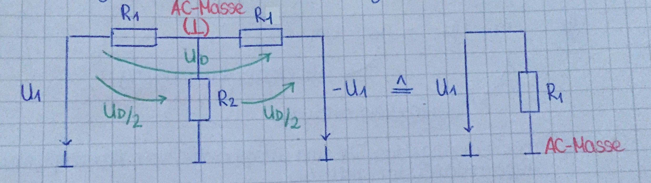 Differenzverstärker - AC Analyse Differenzantsteuerung nach Bartlett