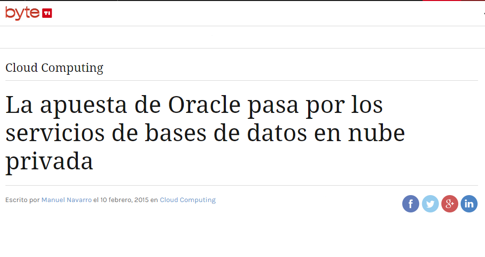 La apuesta de Oracle pasa por los servicios de bases de datos en nube privada