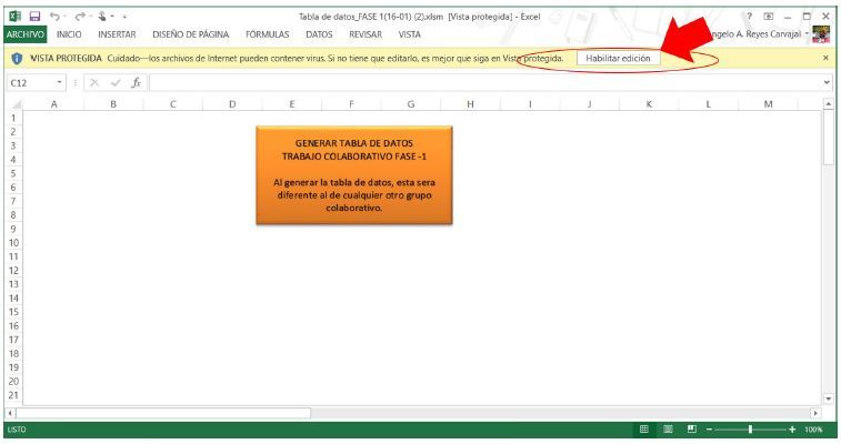 Ejemplo para generar la tabla de datos y su respectiva distribución, para cualquiera de las fases 1,2 o 3