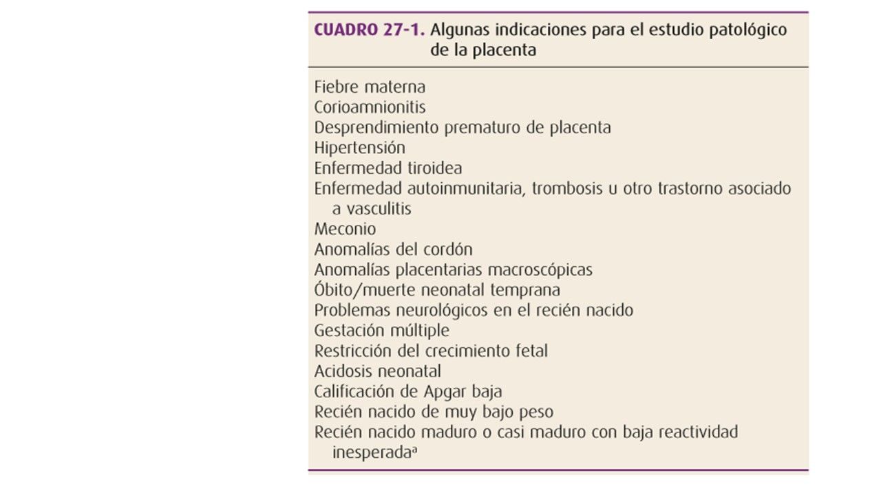 Sesión 17: Anomalías de las membranas fetales y de la placenta