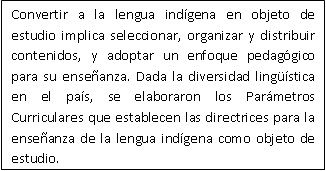 Parámetros Curriculares para la educación indígena