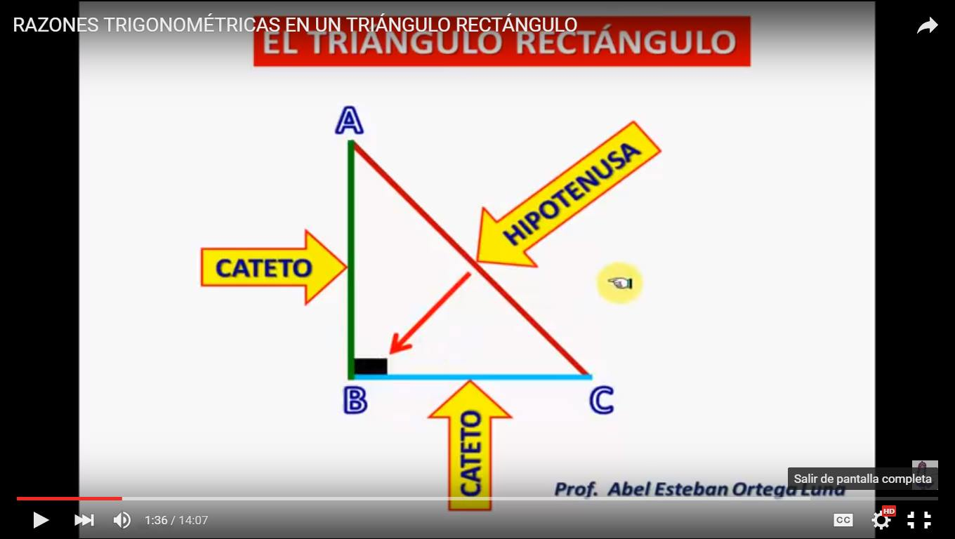 razones trigonometricas en un triangulo rectangulo