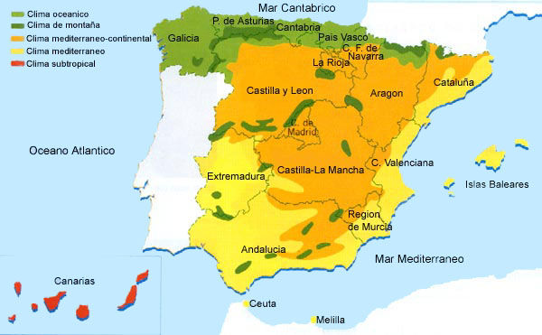 El relieve, el clima y los ríos de España