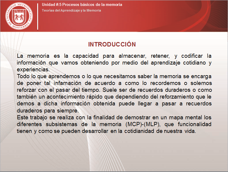 SUBSISTEMAS DE LA MEMORIA