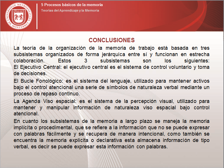 SUBSISTEMAS DE LA MEMORIA