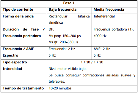 ELECTROESTIMULACIÓN NEUROMUSCULAR CON CORRIENTE DE BAJA Y MEDIA FRECUENCIA