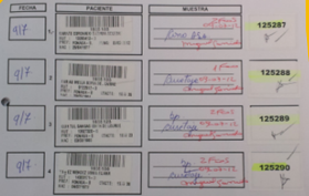 Recepción de frascos,Matriculación de pedidos, Codificación para frascos y pedidos de exámenes Histopatológicos