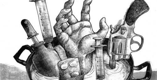 Venta ilegal de drogas y armas.