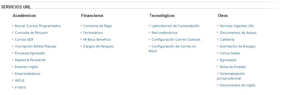 Opciones y funciones del Portal de Estudiantes URL