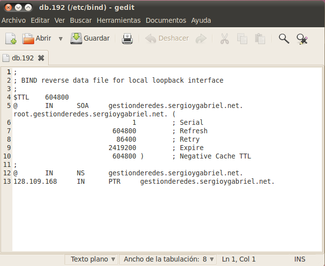 Intalación del Servidor DNS en Ubuntu 16.04.1