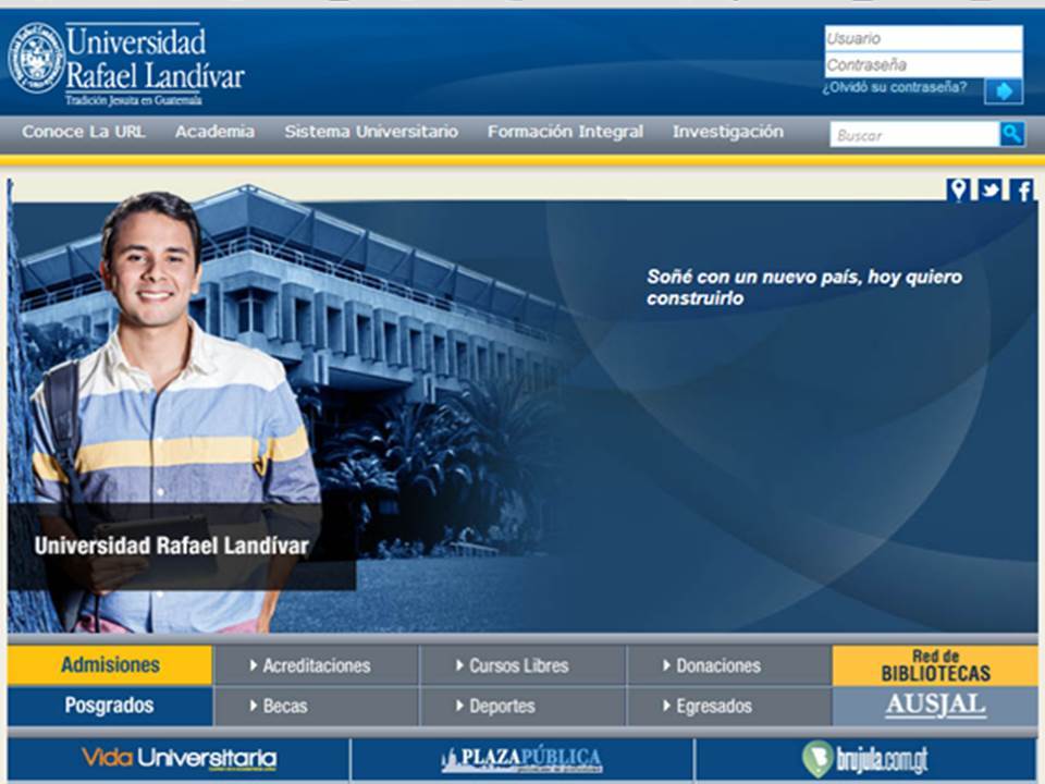 Universidad Rafael Landivar, Usos del portal