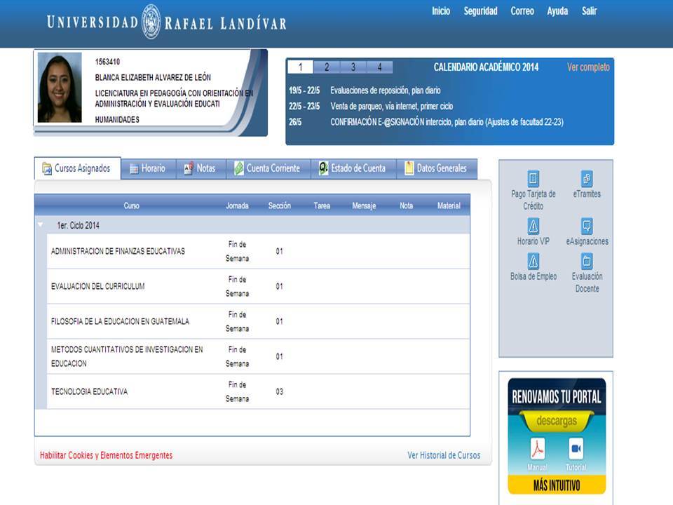 Universidad Rafael Landivar, Usos del portal