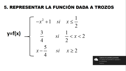 EJERCICIOS DE REPRESENTACIÓN DE FUNCIONES DADAS A TROZOS