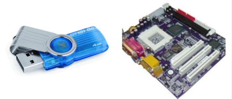 Memoria USB y Tarjeta Madre