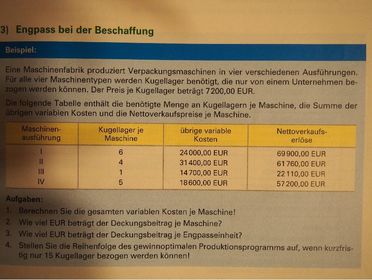 4. Deckungsbeitragsrechnung (Teilkostenrechnung)