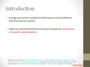 GCSE - AQA: P1.1 Heating and Cooling