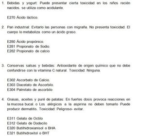 Conservantes aceptables pero dudosos