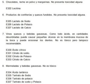 Conservantes aceptables pero dudosos