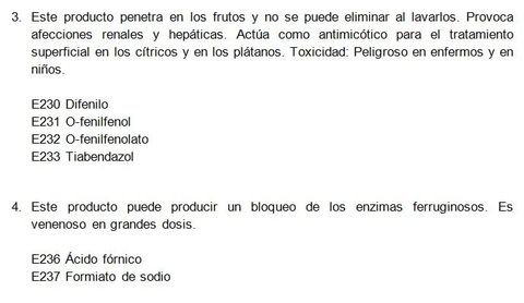 Conservantes peligrosos
