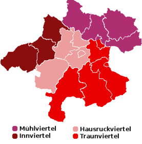 Örsterreich wird in vier Viertel eingeteilt