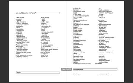 French Leaving Cert A1 Vocabulary for Higher Level