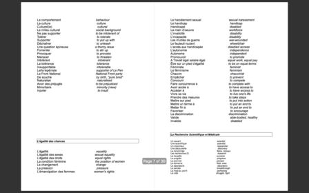 French Leaving Cert A1 Vocabulary for Higher Level