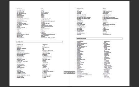 French Leaving Cert A1 Vocabulary for Higher Level