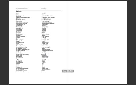 French Leaving Cert A1 Vocabulary for Higher Level