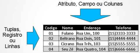 Atributos e Tuplas