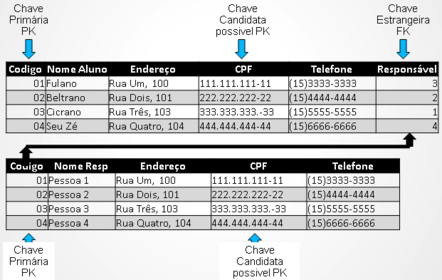 Tipos de Chaves de uma Entidade