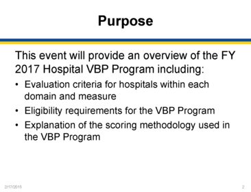 Domain II: Overview of Hospital VBP (provided by Diane Rogers)