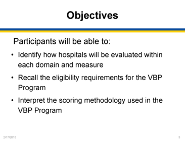 Domain II: Overview of Hospital VBP (provided by Diane Rogers)